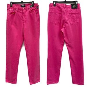 Vintage Versace Jeans Couture Bubblegum Pink High Waisted Jeans Womens Size 34